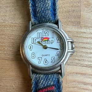 Vintage WWJD denim embroidery fashion watch NEW BATTERY